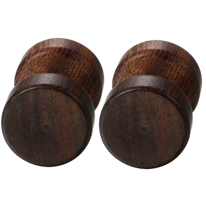 Boniskiss Men Earrings Stud 8/10mm/12mm Wood Dumbbell Barbell Earrings Double Sided Women Earring Body Piercing Boucle D'oreille