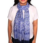 Handmade Batik Scarf - Cotton Fabric - Stone