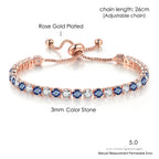 Adjustable Multicolor Tennis Bracelets for Women Ladies Wedding Rainbow Colorful Zircon Charm Bracelet Hand Chain Jewelry DZH043