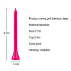 CRESTGOLF 70MM Bamboo Golf Tee 2-3/4 Inch Golf Supplies Accessories Pack of 100pcs