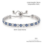 Adjustable Multicolor Tennis Bracelets for Women Ladies Wedding Rainbow Colorful Zircon Charm Bracelet Hand Chain Jewelry DZH043