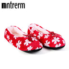 Mntrerm Warm At Home Woman Slippers Cotton Shoes Plush Female Floor Shoes Non-slip Indoor Bow Tie Dots Shoes Woman Home Slipper