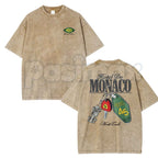 Hotel De Monaco Racing Poster T-Shirt – 90s Retro Grand Prix Graphic Tee, Vintage Washed Lightweight Cotton Motorsport Streetwear Top