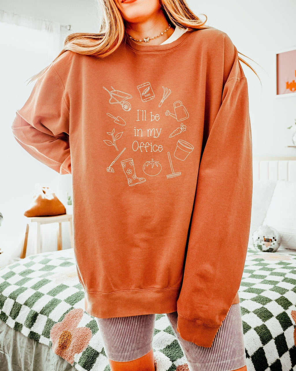 I will Be In My Office Gardening Plant Botanical Garment Dyed Comfort Colors Sweatshirt