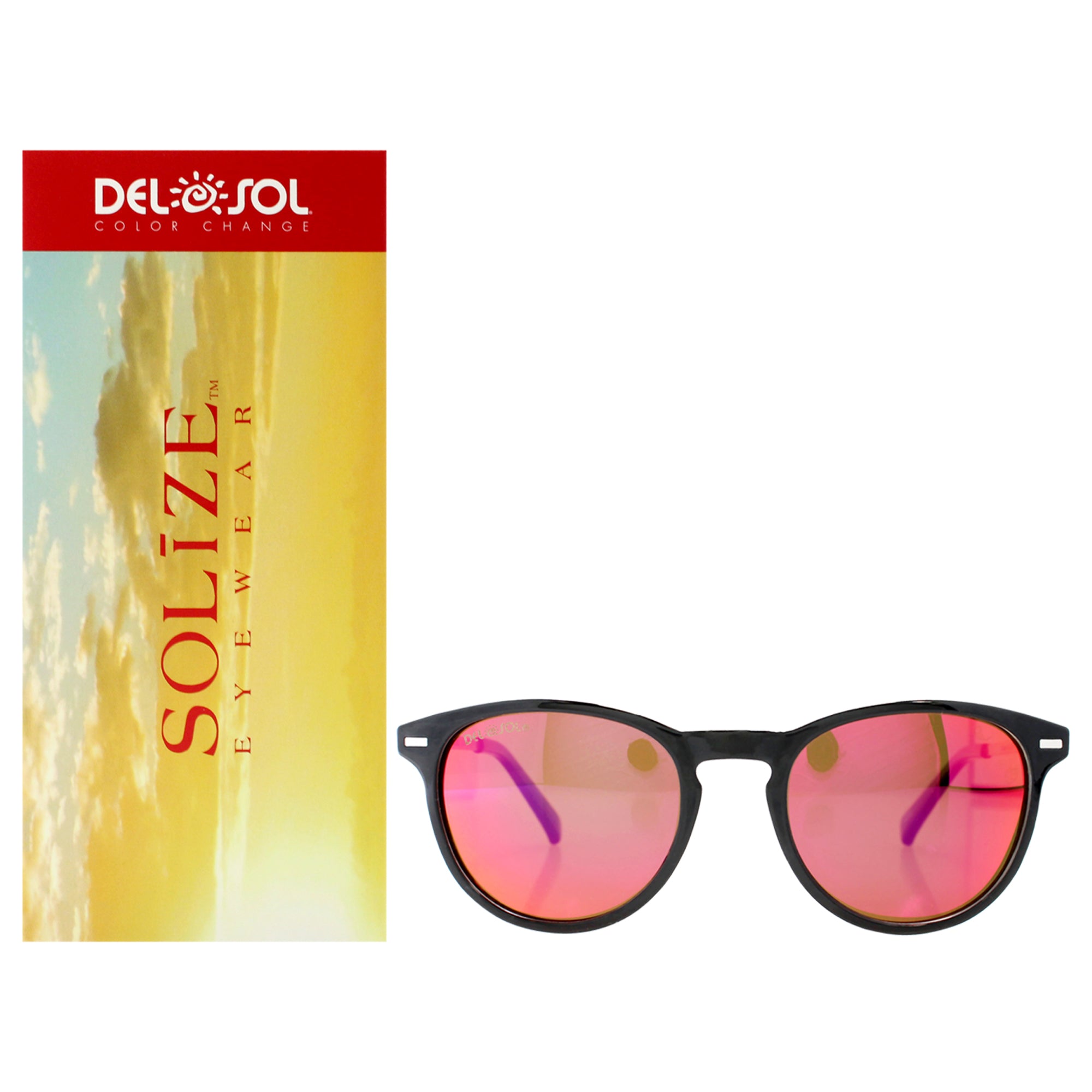 Solize Candy Girl - Black and Silver to Pink by DelSol for Unisex - 1 Pc Sunglasses