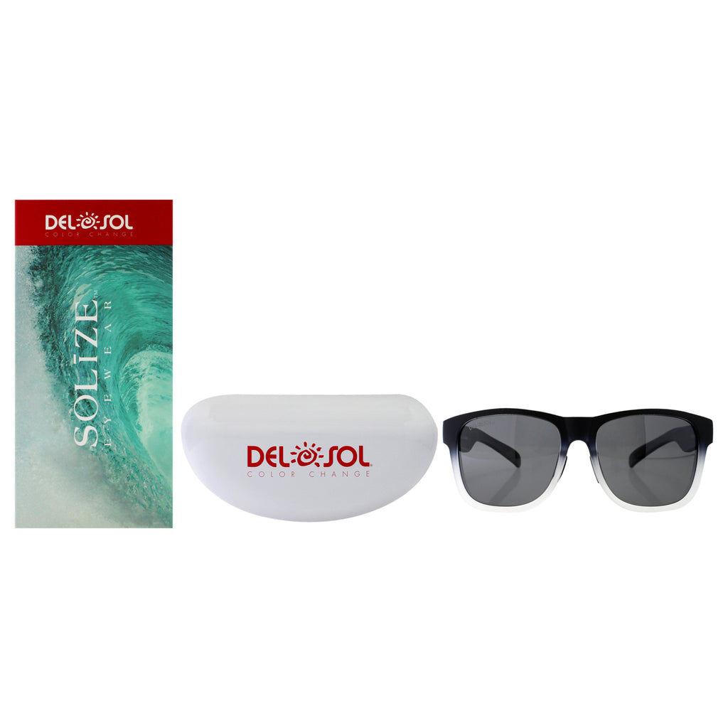 Solize Nowhere to Run - Black and Clear to Ebony by DelSol for Unisex - 1 Pc Sunglasses