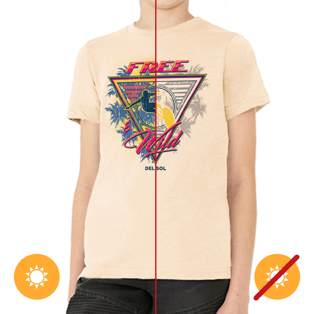 Kids Fine Jersey Tank - Wild and Free - Beige by DelSol for Kids - 1 Pc T-Shirt (YM)