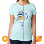 Girls Crew Tee - Watercolor Dolphins - Ice Blue by DelSol for Women - 1 Pc T-Shirt (YM)
