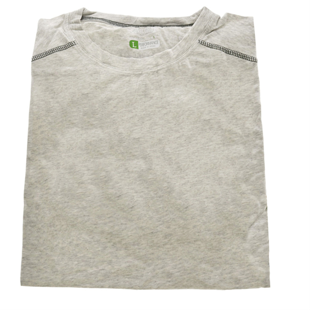 Bamboo Performance Crew T-Shirt - Light Heather Gray by Cariloha for Men - 1 Pc T-Shirt (L)