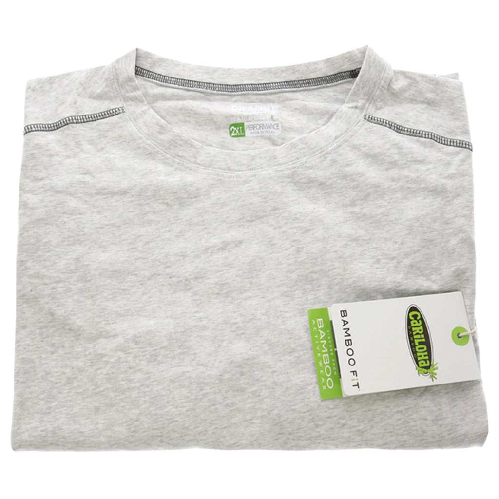 Bamboo Performance Crew T-Shirt - Light Heather Gray by Cariloha for Men - 1 Pc T-Shirt (2XL)