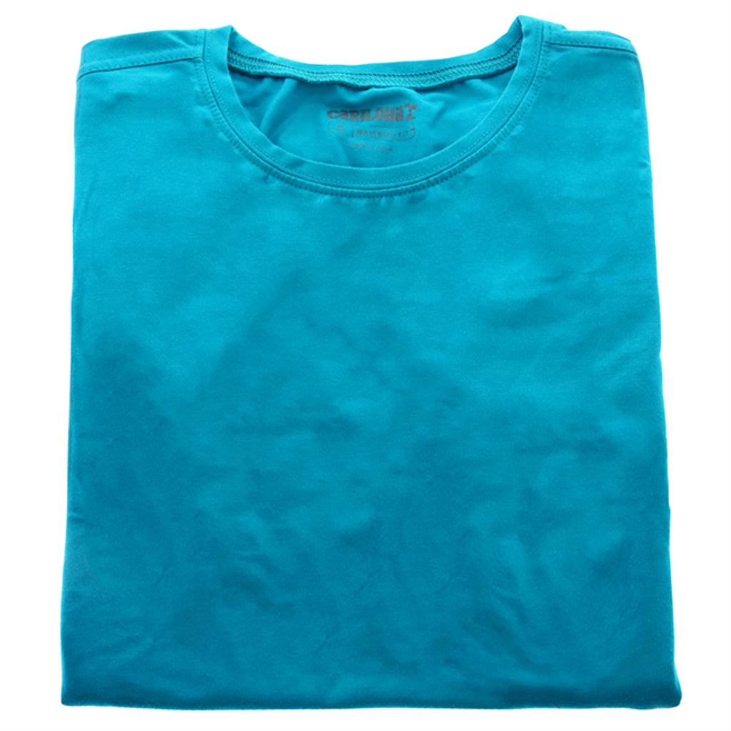 Bamboo Athletic Crew T-Shirt - Teal by Cariloha for Women - 1 Pc T-Shirt (S)