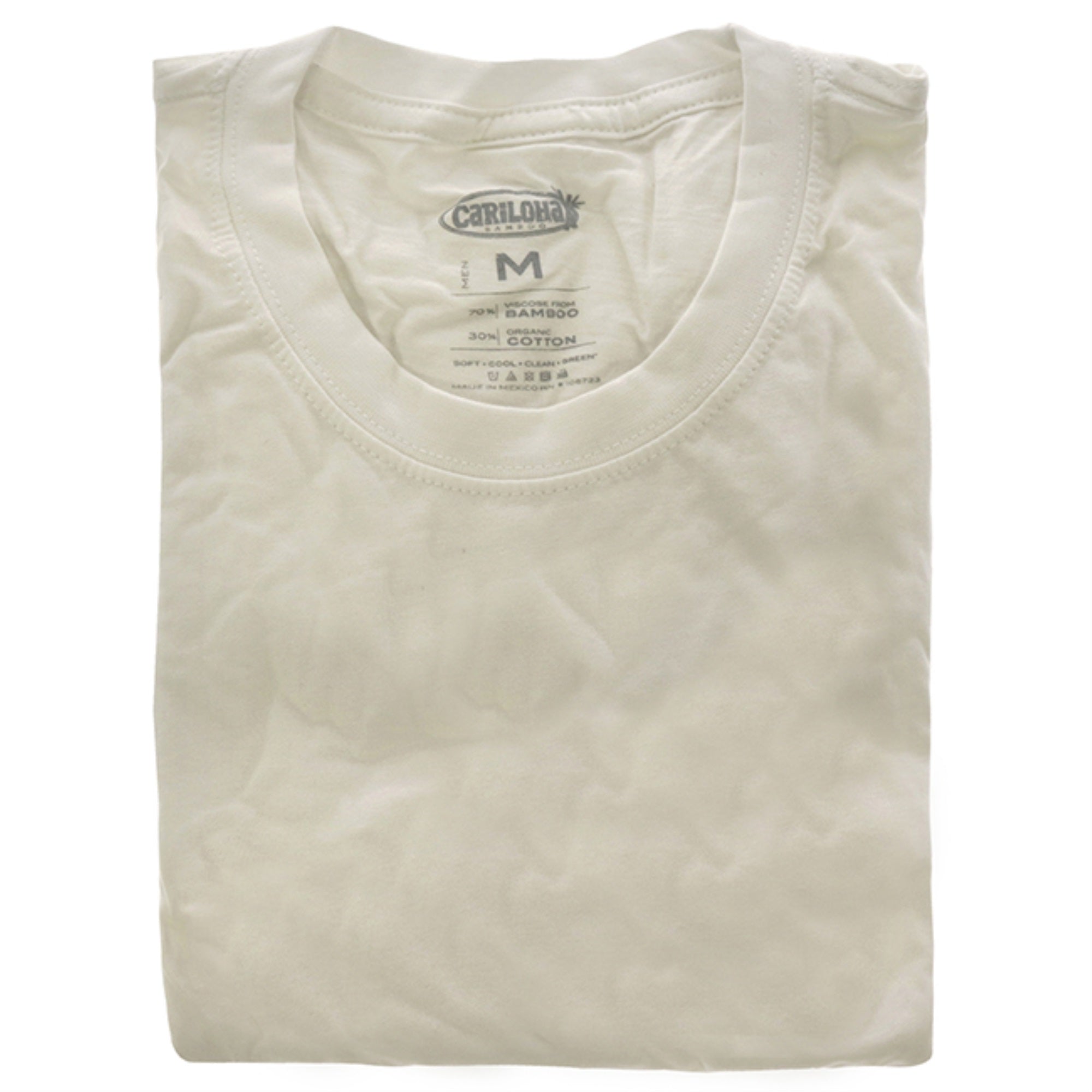 Bamboo Crew Tee - White by Cariloha for Men - 1 Pc T-Shirt (M)