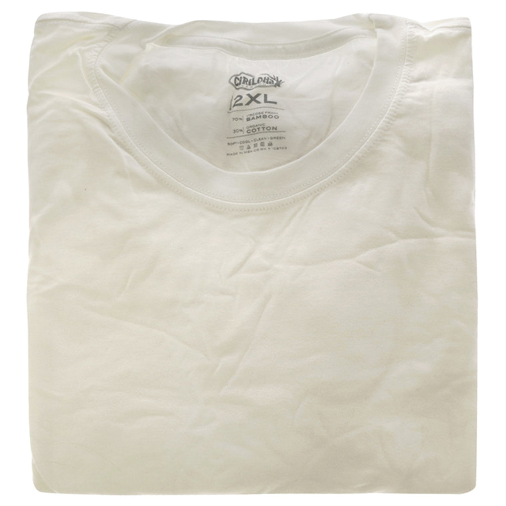 Bamboo Crew Tee - White by Cariloha for Men - 1 Pc T-Shirt (2XL)
