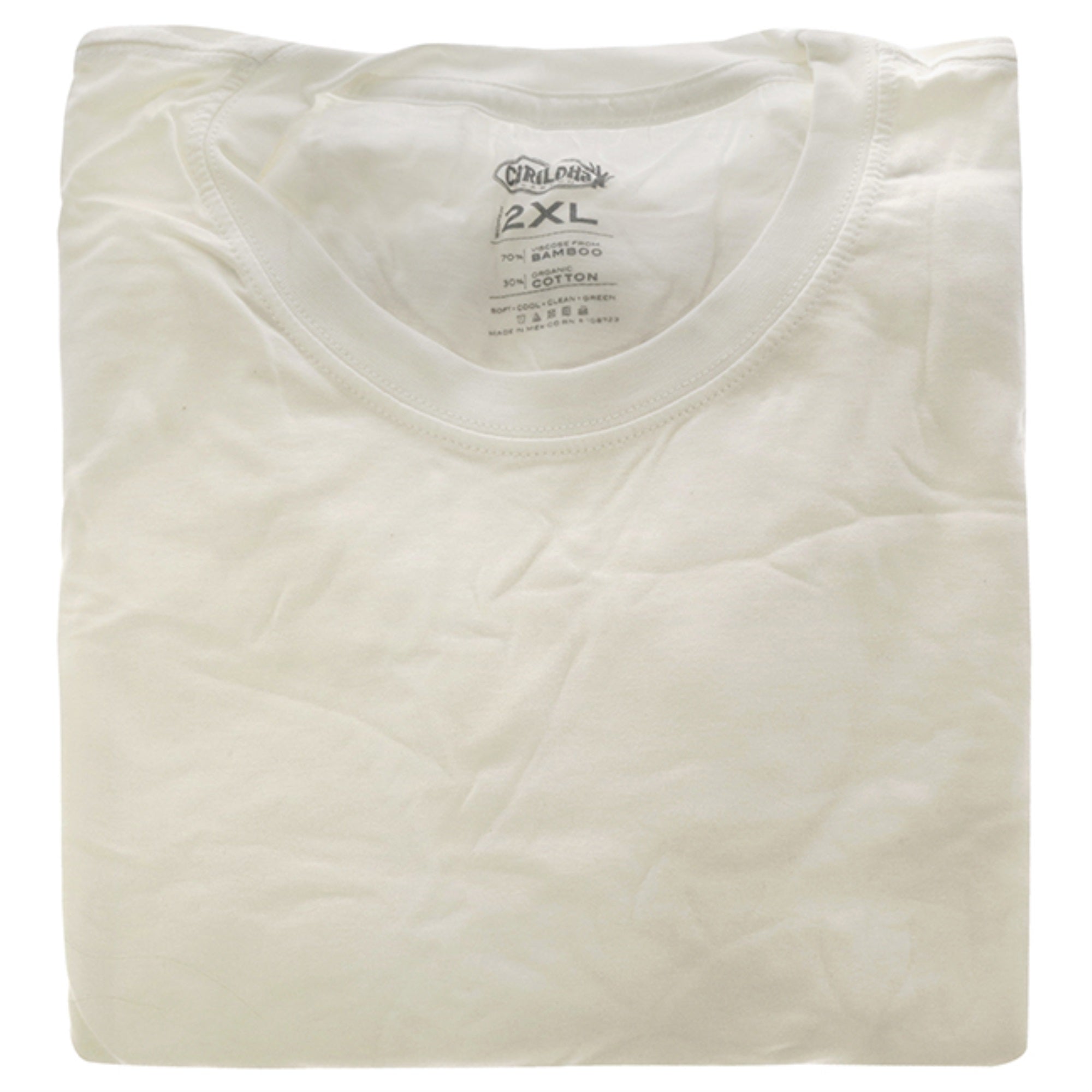 Bamboo Crew Tee - White by Cariloha for Men - 1 Pc T-Shirt (2XL)