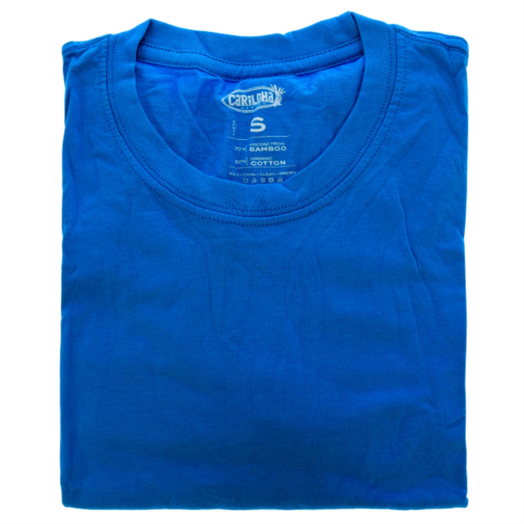 Bamboo Crew Tee - Caribbean Blue by Cariloha for Men - 1 Pc T-Shirt (S)
