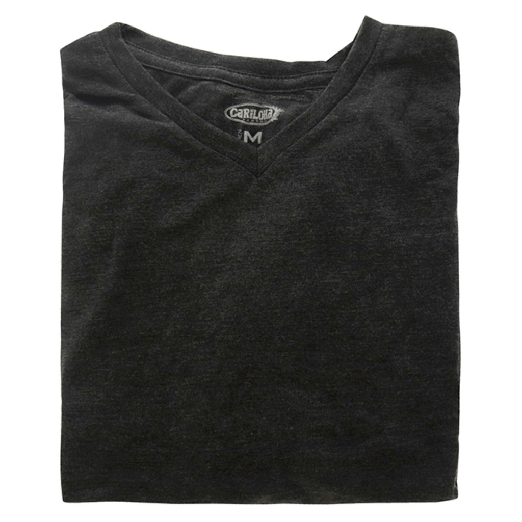 Bamboo V-Neck Tee - Charcoal Heather by Cariloha for Men - 1 Pc T-Shirt (M)