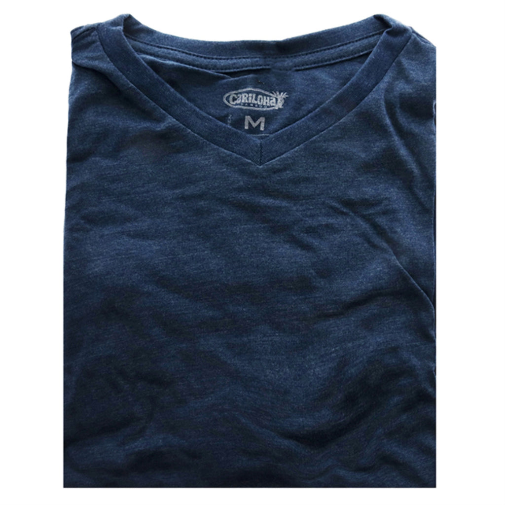 Bamboo V-Neck Tee T-Shirt - Bermuda Blue by Cariloha for Men - 1 Pc T-Shirt (M)