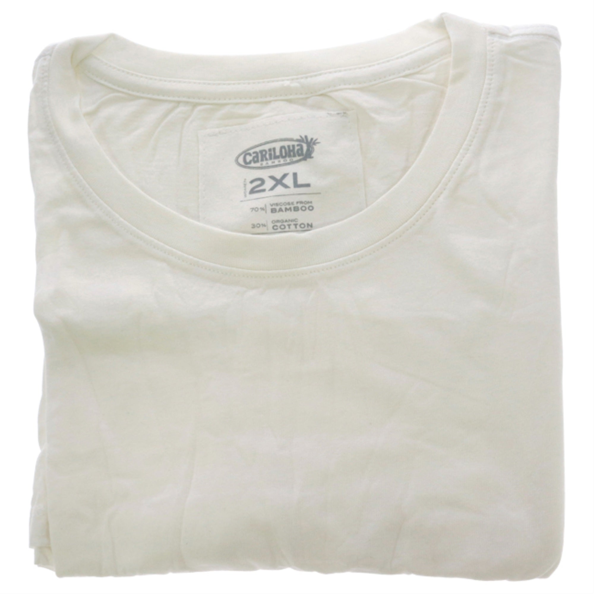 Bamboo Crew Tee - White by Cariloha for Women - 1 Pc T-Shirt (2XL)