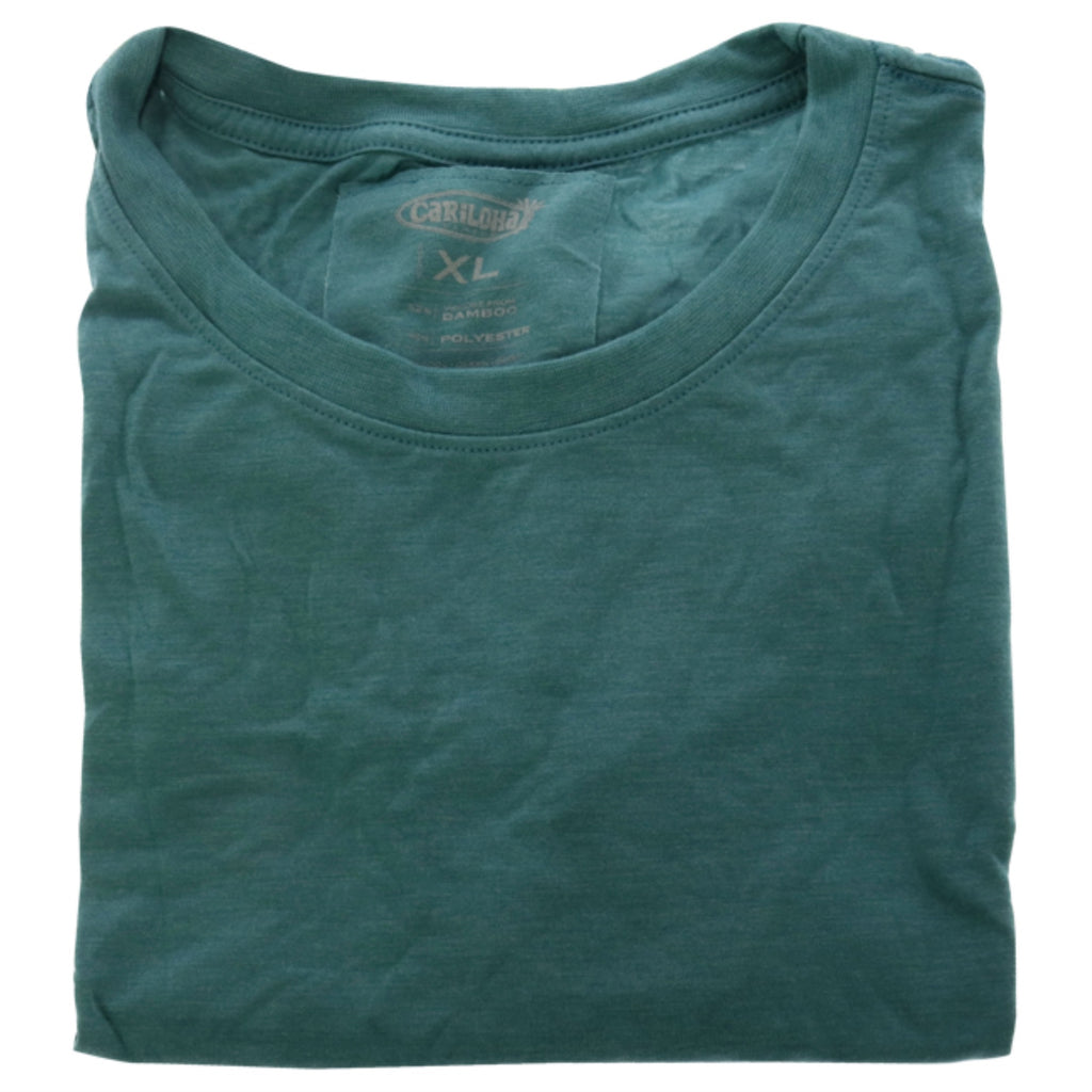 Bamboo Crew Tee - Tropical Teal Heather by Cariloha for Women - 1 Pc T-Shirt (XL)