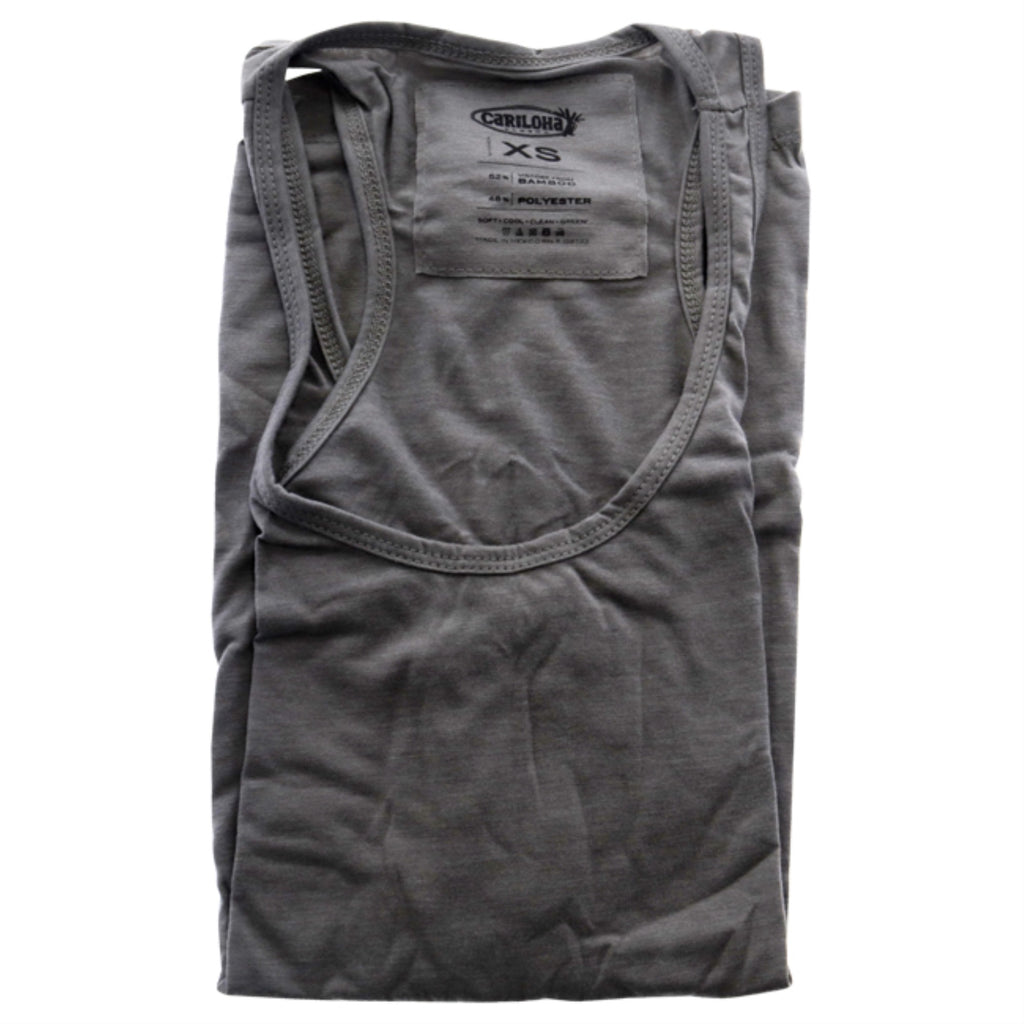 Bamboo Racer Tank - Heather Gray by Cariloha for Women - 1 Pc Tank Top (XS)