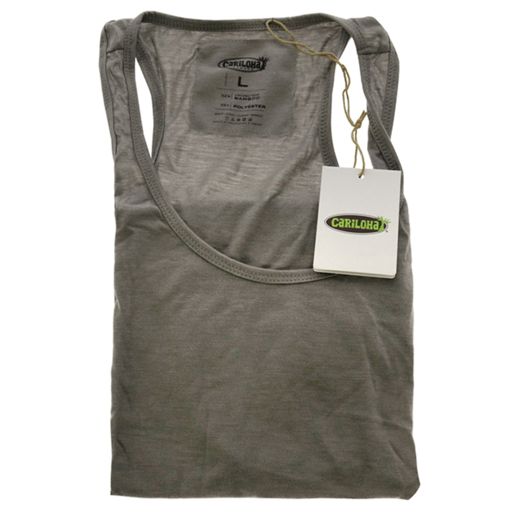 Bamboo Racer Tank - Heather Gray by Cariloha for Women - 1 Pc Tank Top (L)