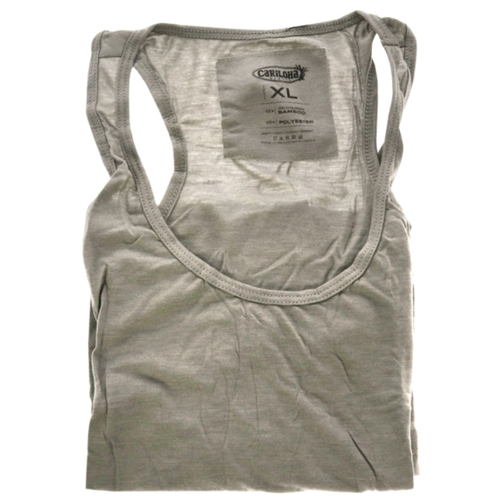 Bamboo Racer Tank - Heather Gray by Cariloha for Women - 1 Pc Tank Top (XL)