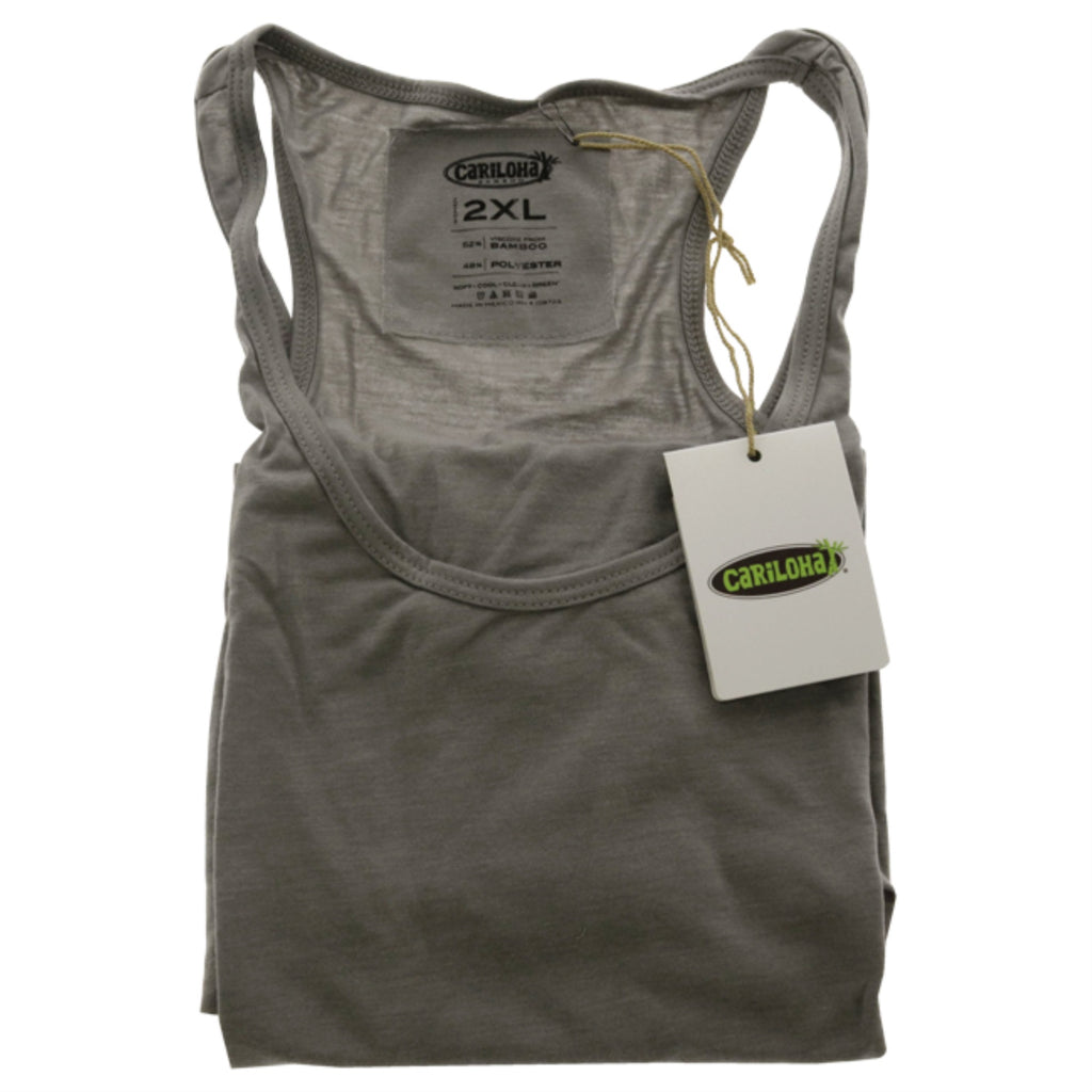 Bamboo Racer Tank - Heather Gray by Cariloha for Women - 1 Pc Tank Top (2XL)