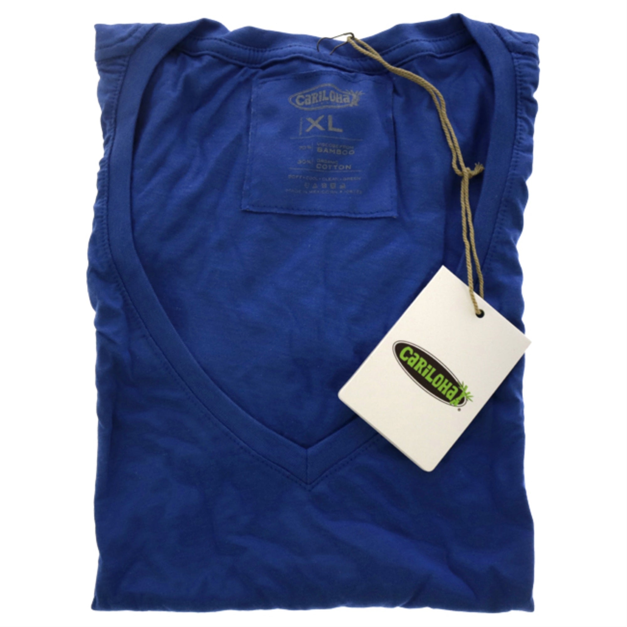 Bamboo V-Neck Tee - Reef Blue by Cariloha for Women - 1 Pc T-Shirt (XL)