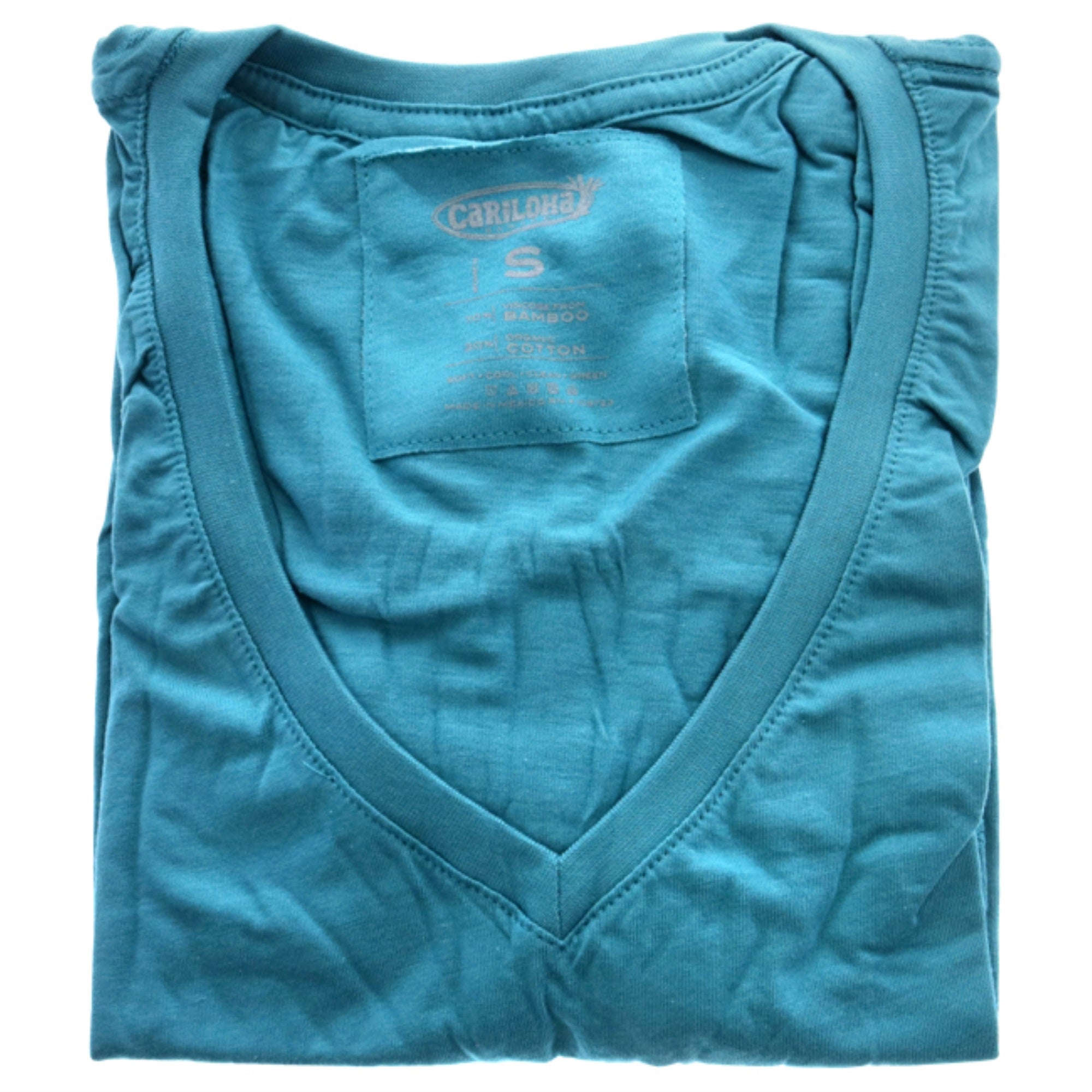 Bamboo V-Neck Tee - Tropical Teal by Cariloha for Women - 1 Pc T-Shirt (S)