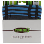 Bamboo Boxer Briefs - Caribbean Blue Stripe by Cariloha for Men - 1 Pc Boxer (L)