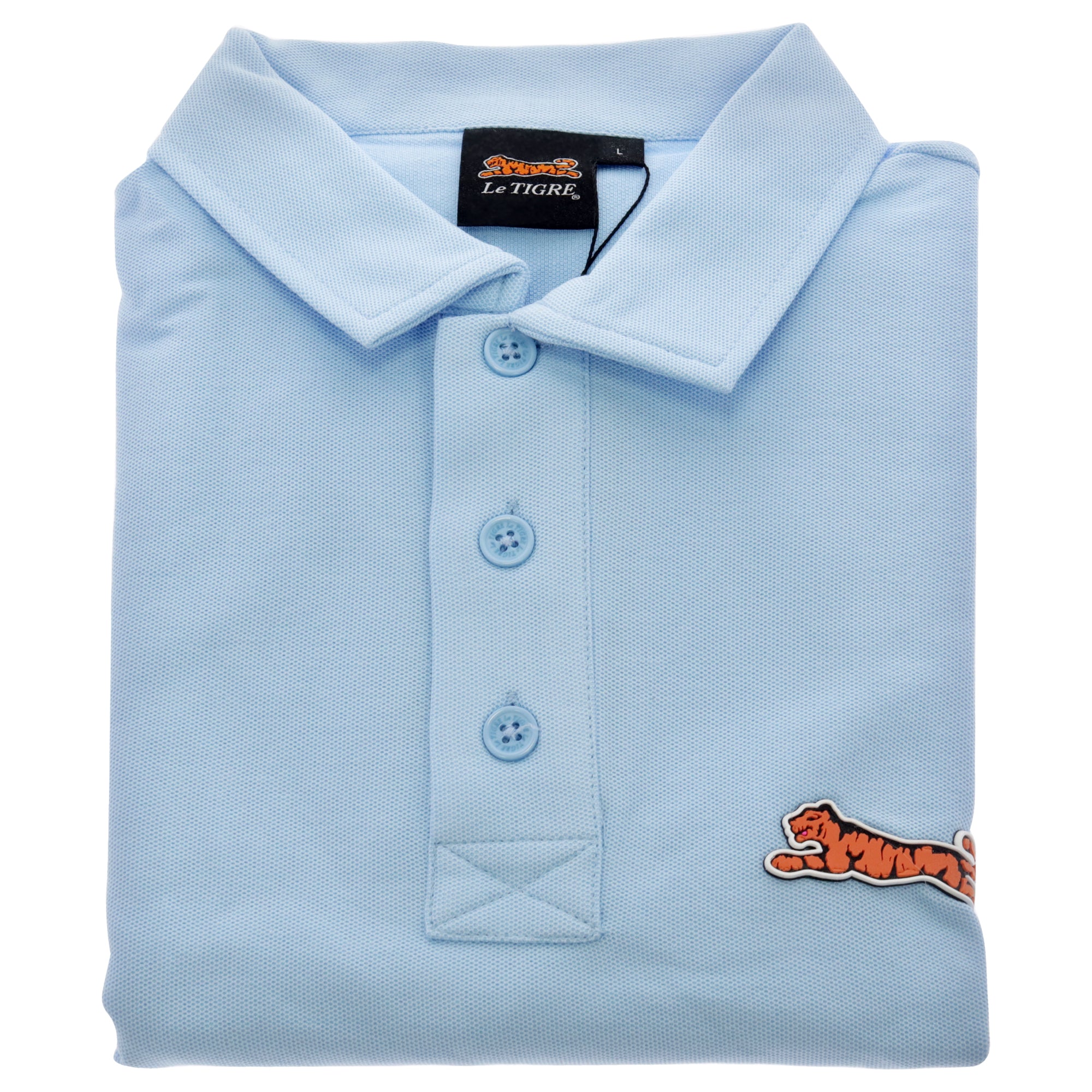 Classic Cotton Polo Shirt - Sky Blue by Le Tigre for Men - 1 Pc Shirt (L)