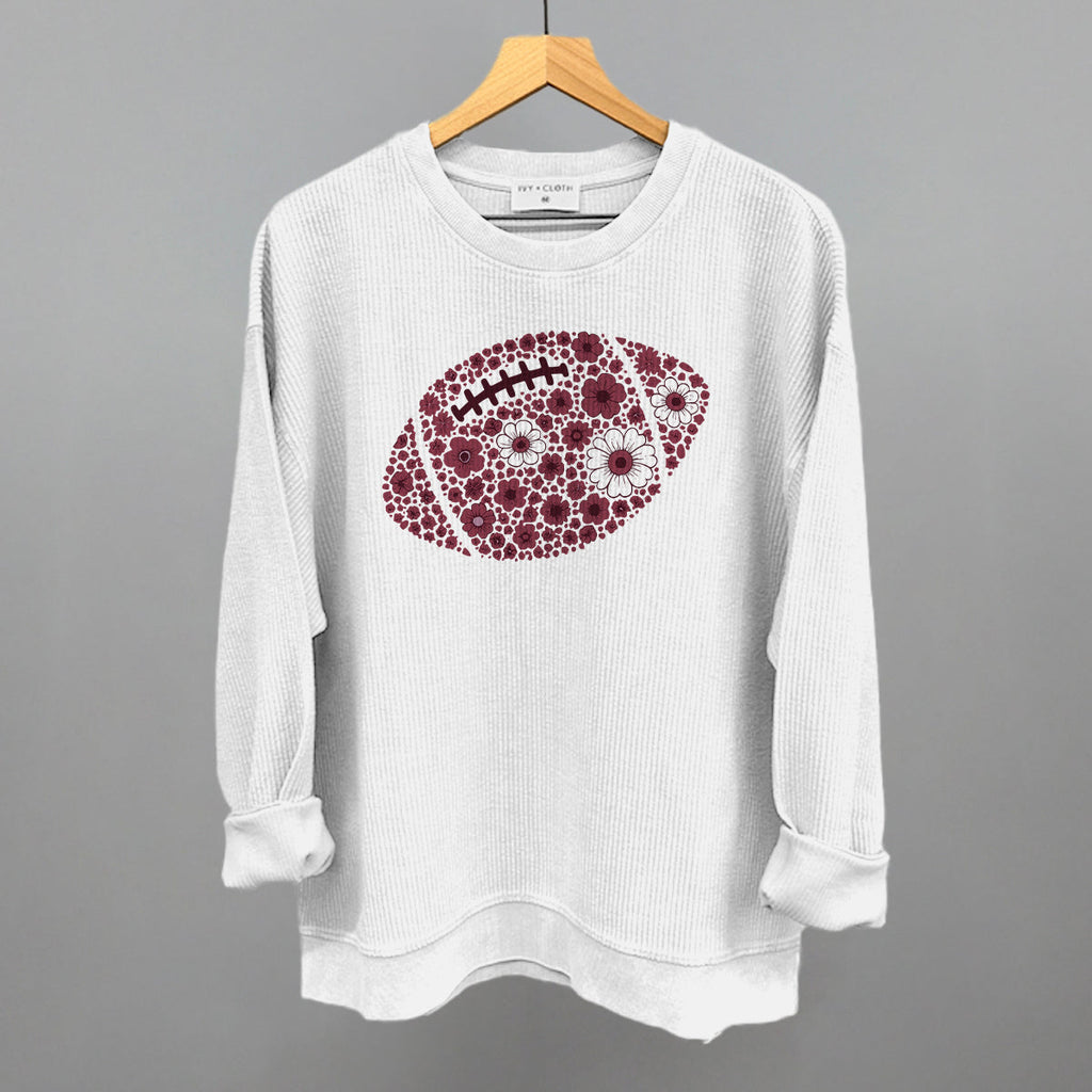 Floral Football Maroon