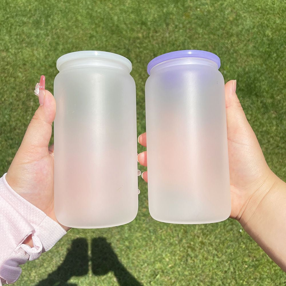 16oz Blank Glass Can Jar plastic Colored lid Tumbler (Lids Only)