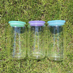 16oz Blank Glass Can Jar plastic Colored lid Tumbler (Lids Only)