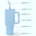 40oz Leak/Spill Proof lid sublimation Blank Tumbler with handle and stainless straw