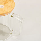 17oz Sublimation Glass Mug With Bamboo Lid and Straw (Clear or Frosted)