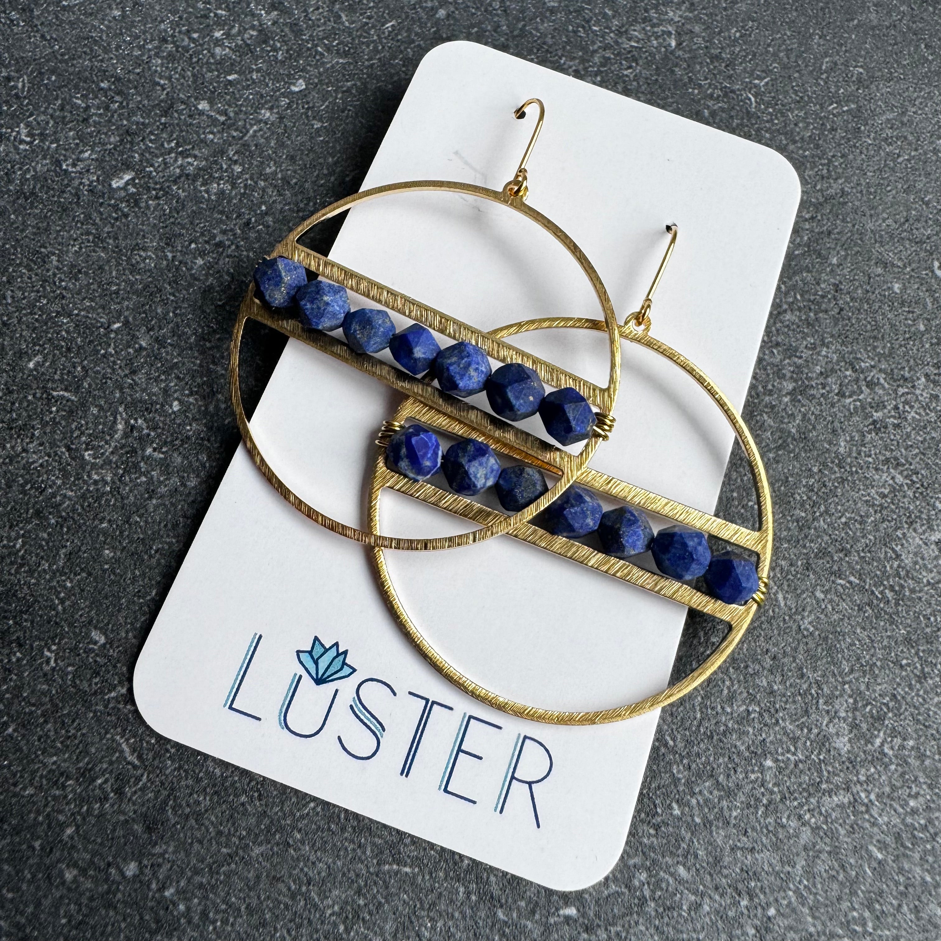 Stone and Brass Hoops