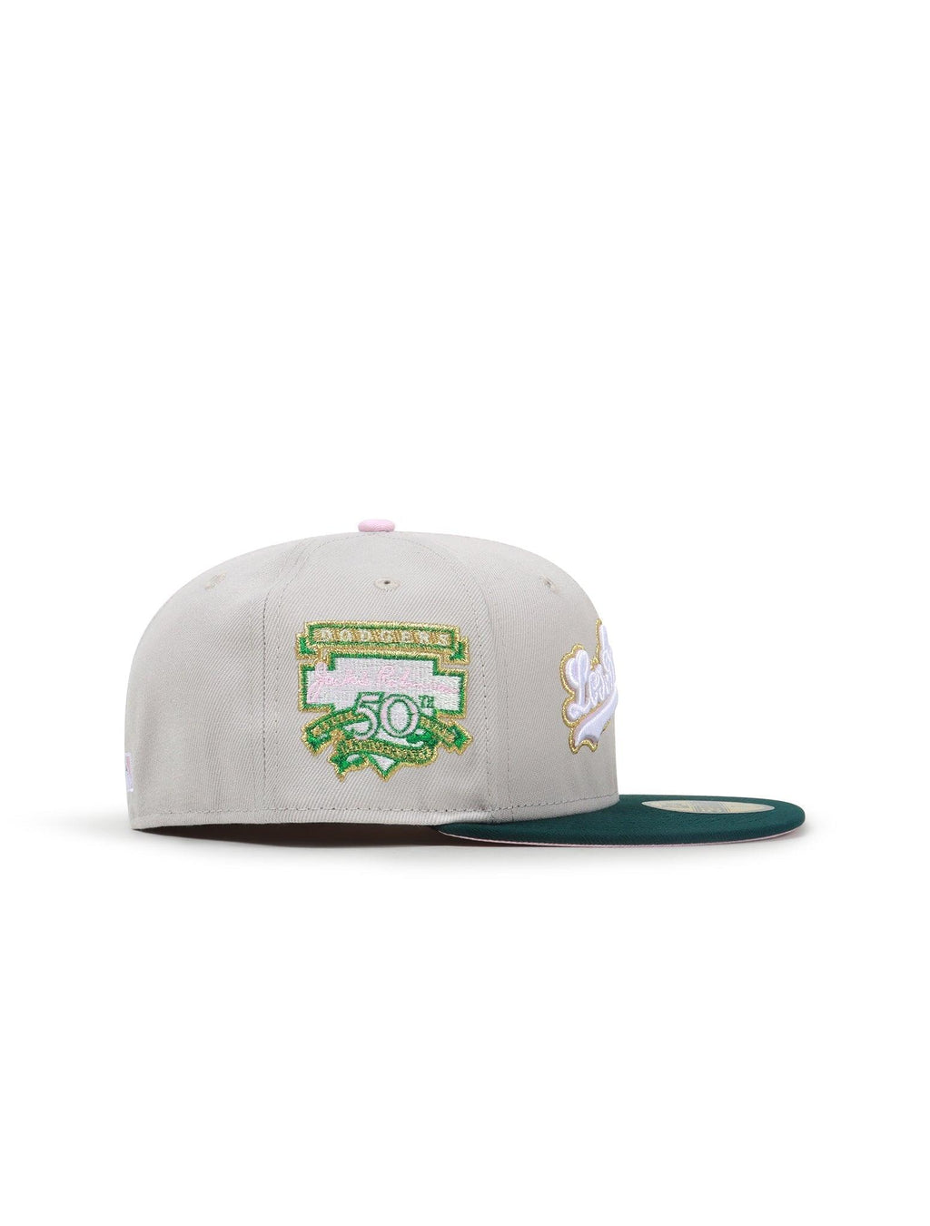 New Era 5950 La Dodgers Jackie Robinson Hat - Stone/Green