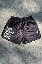 Men's Mesh Lifestyle Shorts | 5.5"- Lift Heavy Pray Hard Black