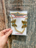 Turquoise Embossed Butterfly Trucker Hat Chain