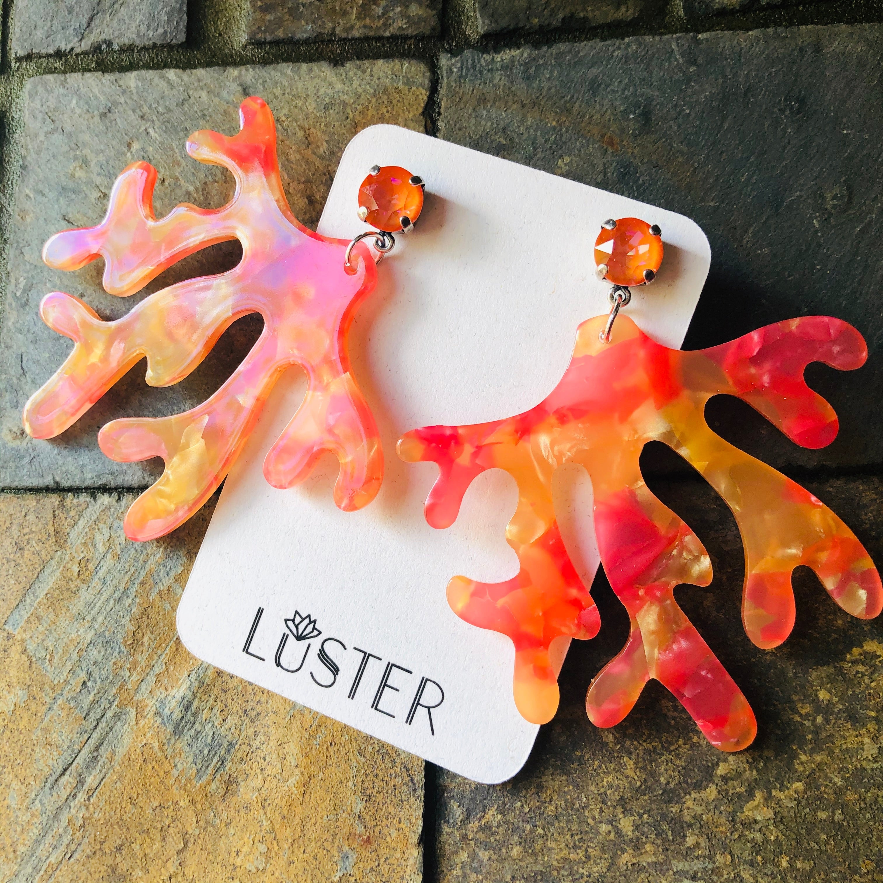 Coral Statement Earrings