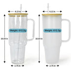 32oz or 40oz Personalized custom Sublimation Clear or Frost Glass Tumbler, Mug, Cup with Handle