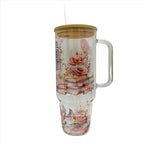 32oz or 40oz Just Another Chapter custom Sublimation Printed Clear or Frost Glass Tumbler, Mug, Cup with Handle