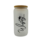 16oz Wifey, Wife, Mothers Day, Valentines Day custom Sublimation Printed Clear or Frost Glass Tumbler, Mug, Jar Cup