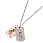 LOVE Silver Stainless Steel Fashion DIY Dog Tag Blank Sublimation Designer Necklace
