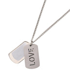 LOVE Silver Stainless Steel Fashion DIY Dog Tag Blank Sublimation Designer Necklace
