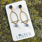 Brass Oval Statement Earrings