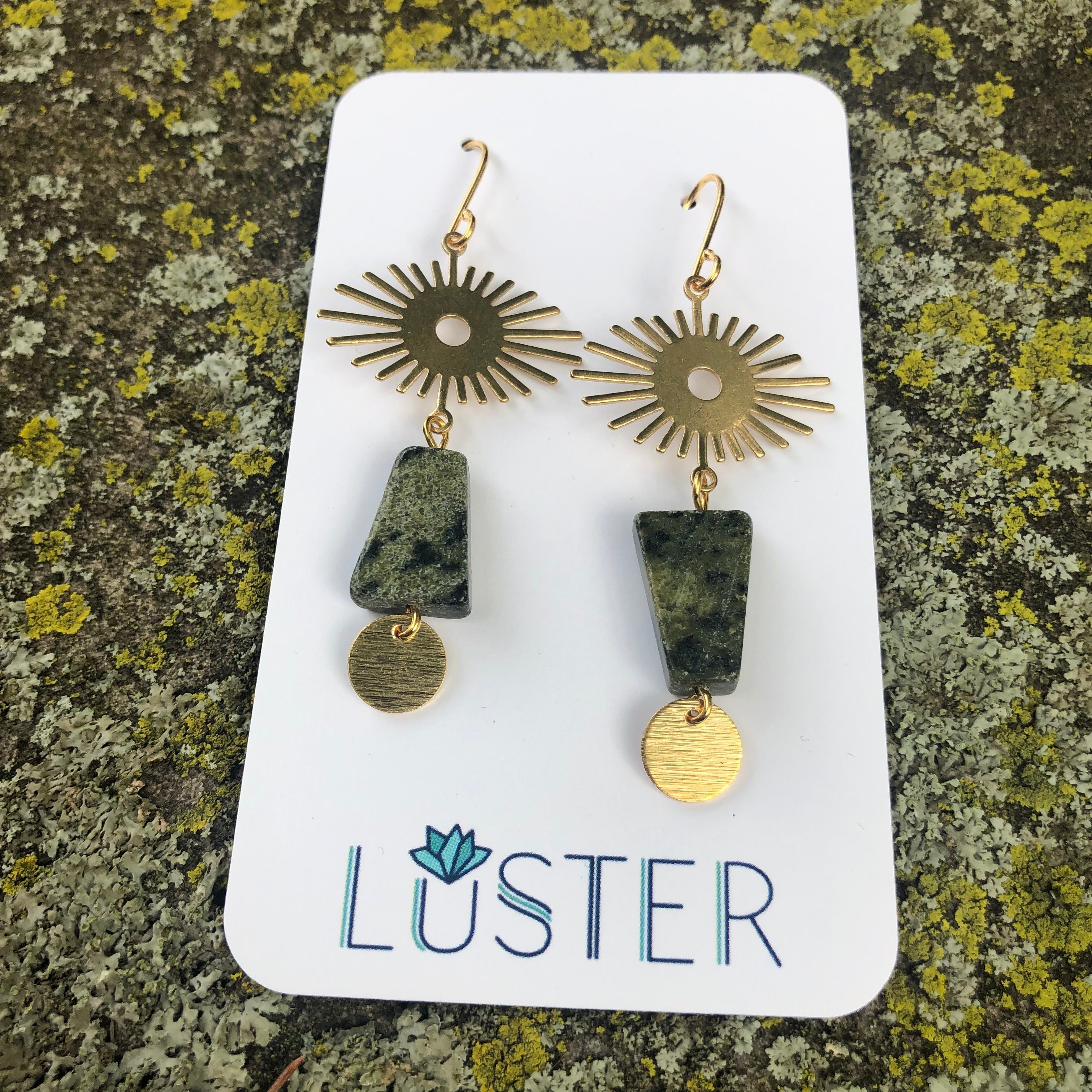 Brass + Stone Lightweight Statement Earrings