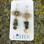 Brass + Stone Lightweight Statement Earrings