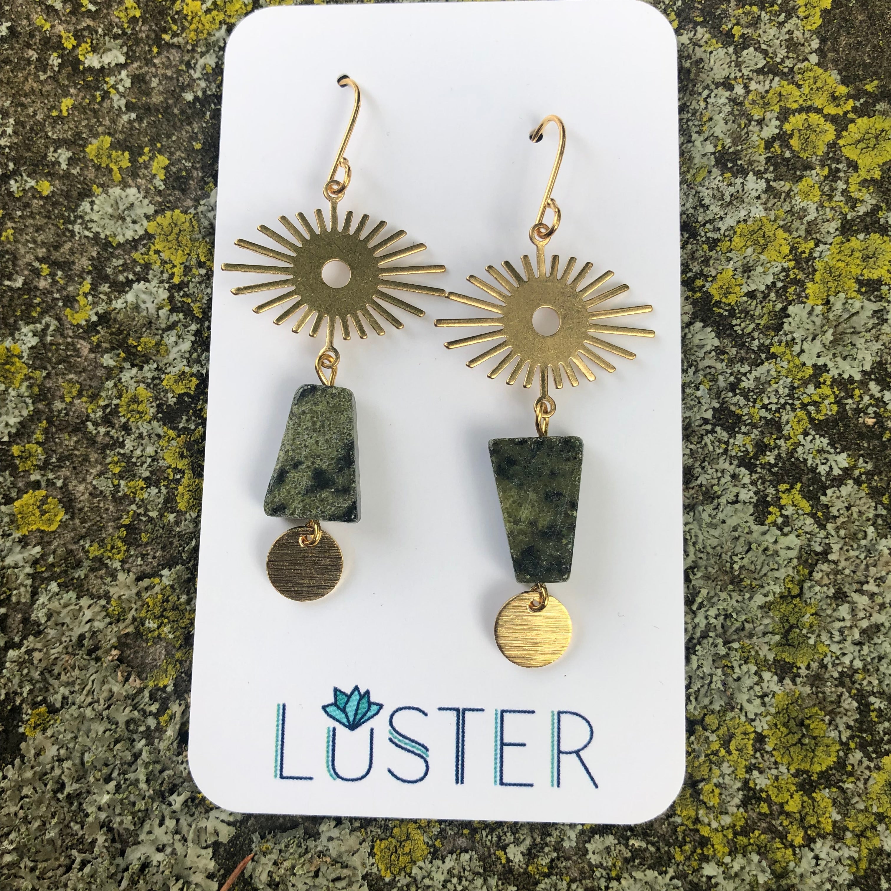 Brass + Stone Lightweight Statement Earrings
